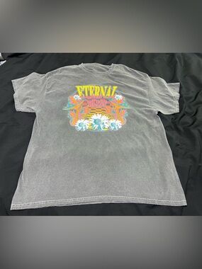 Urban Outfitters Gray Tee with Multicolor 'Eternal Bliss' Graphic & socks